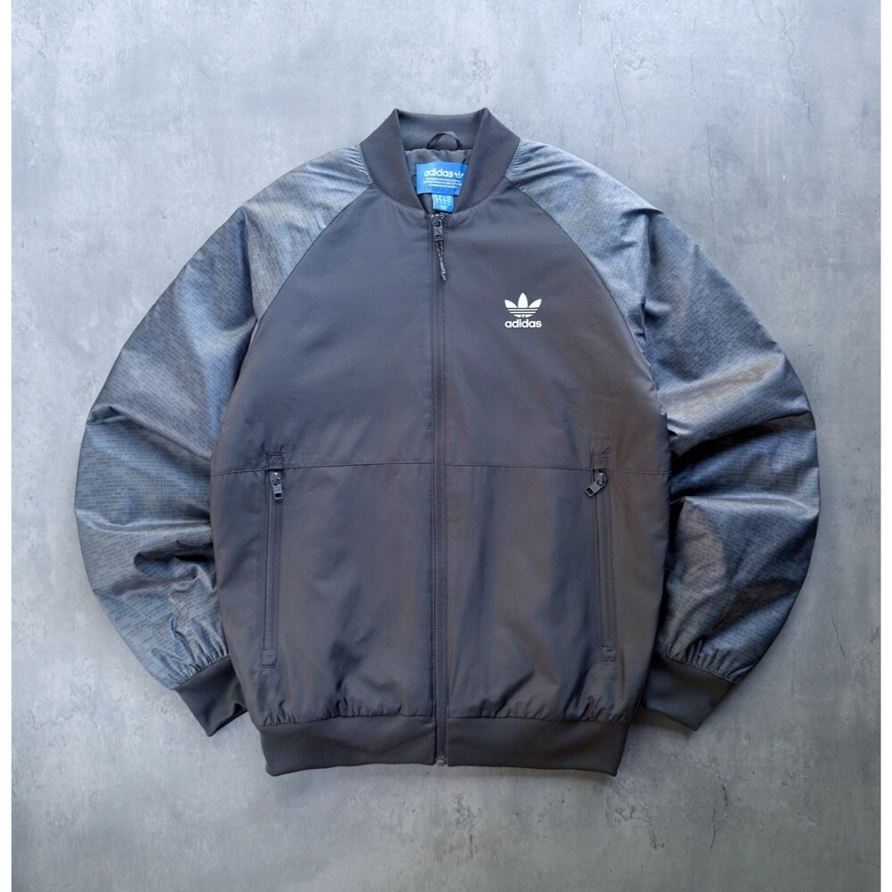 Adidas SP Luxe Bomber Jacket AY8417 Men’s S Black Trefoil Geometric Sleeve NWOT
